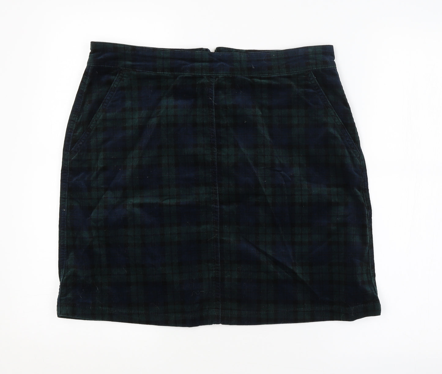 M&CO. Womens Green Check  Straight & Pencil Skirt Size 14