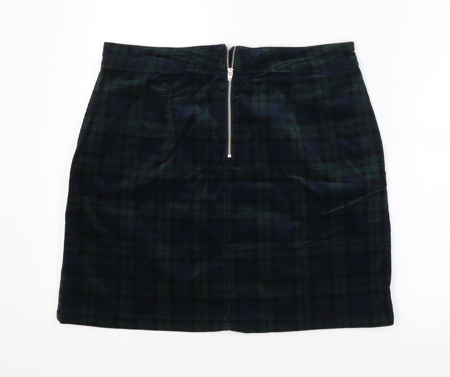 M&CO. Womens Green Check  Straight & Pencil Skirt Size 14