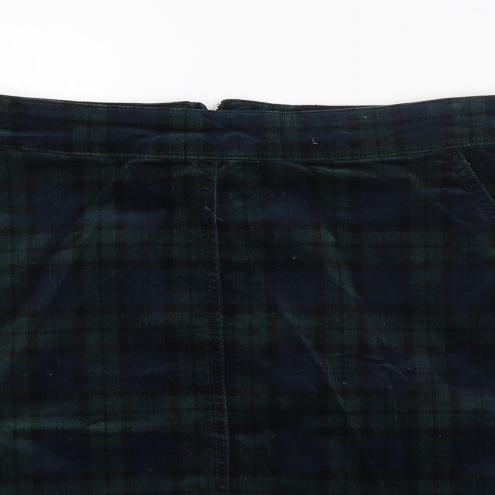 M&CO. Womens Green Check  Straight & Pencil Skirt Size 14