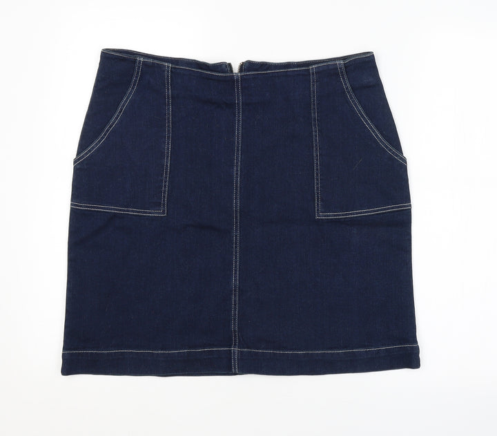 M&CO. Womens Blue Straight & Pencil Skirt Size 14
