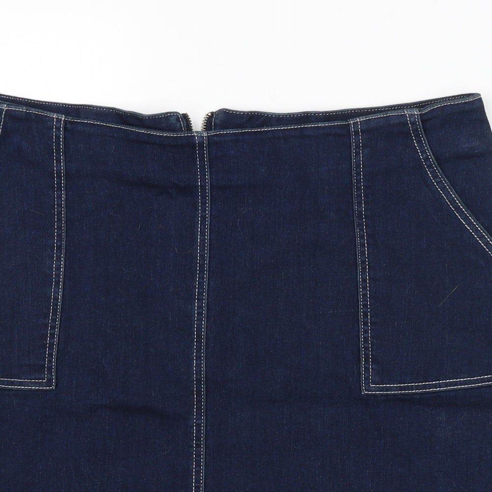 M&CO. Womens Blue   Straight & Pencil Skirt Size 14