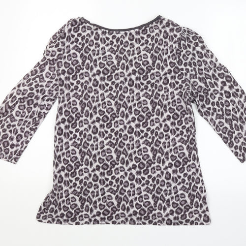 NEXT Womens Purple Animal Print  Basic Blouse Size 16