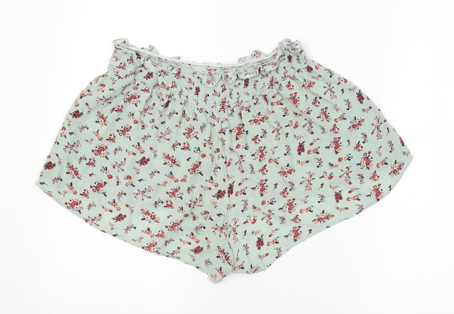 Primark Womens Green Floral  Hot Pants Shorts Size 12