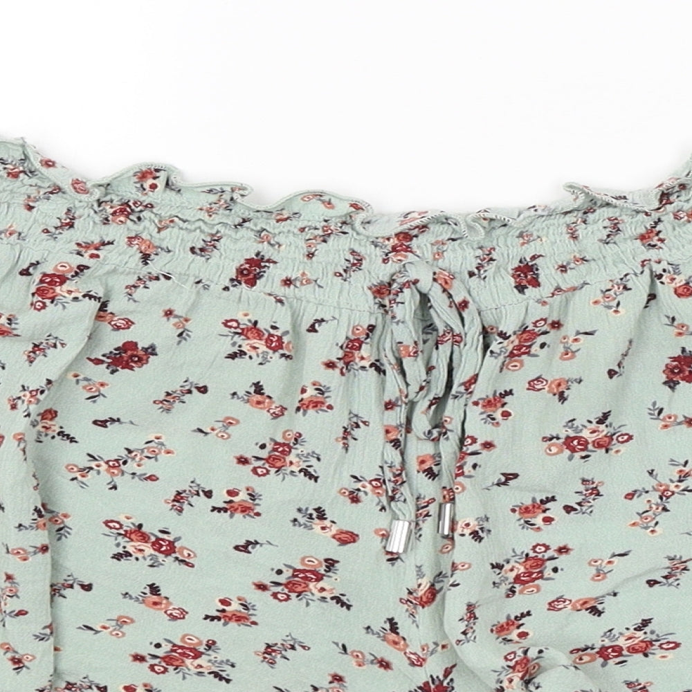Primark Womens Green Floral  Hot Pants Shorts Size 12