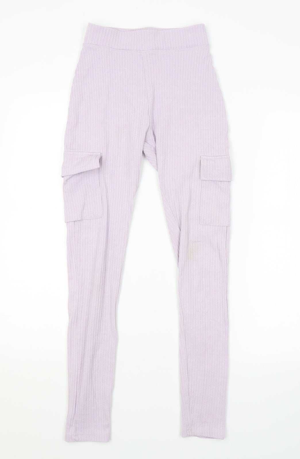 PRETTYLITTLETHING Womens Purple Striped  Jogger Leggings Size 8 L26 in