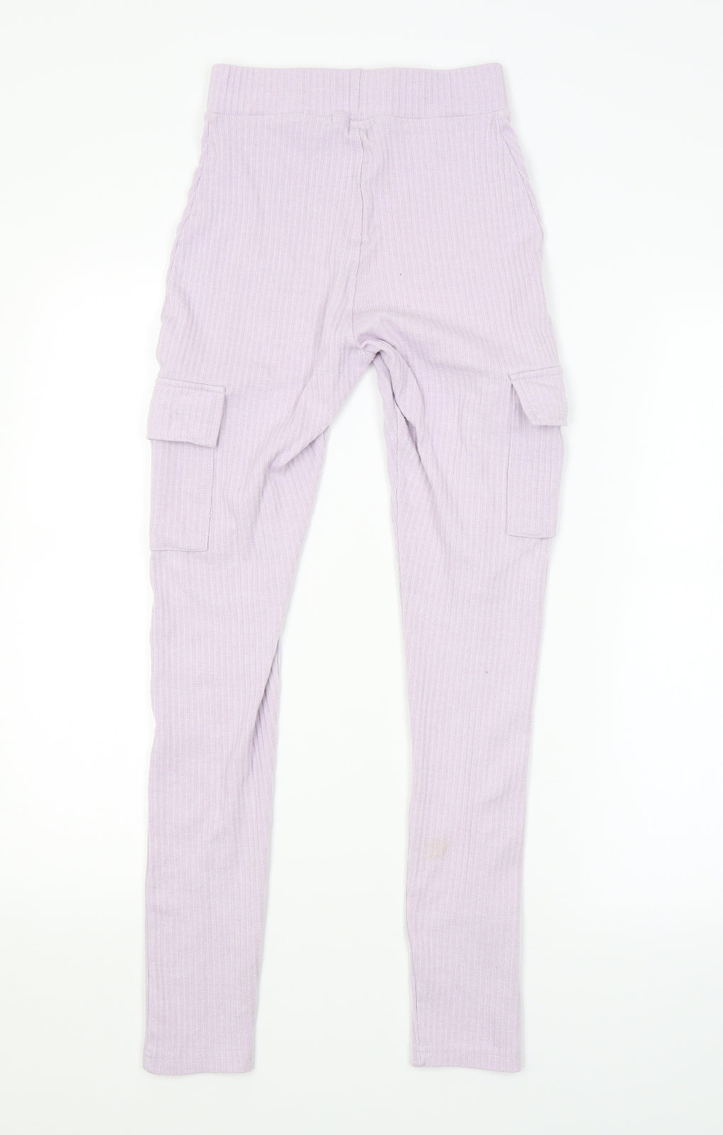 PRETTYLITTLETHING Womens Purple Striped  Jogger Leggings Size 8 L26 in