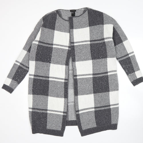 Ann Taylor Womens Grey Check  Wrap Jumper Size M