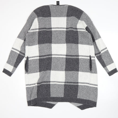Ann Taylor Womens Grey Check  Wrap Jumper Size M