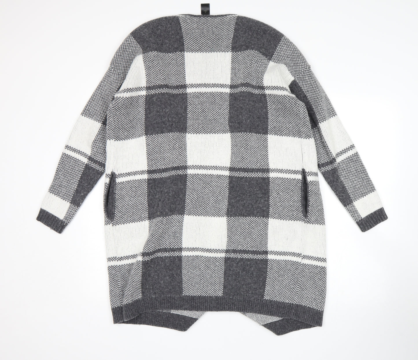 Ann Taylor Womens Grey Check  Wrap Jumper Size M