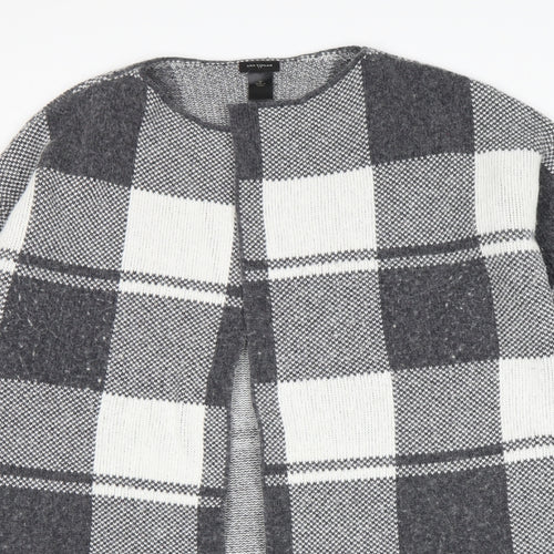 Ann Taylor Womens Grey Check  Wrap Jumper Size M