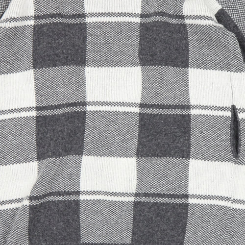 Ann Taylor Womens Grey Check  Wrap Jumper Size M