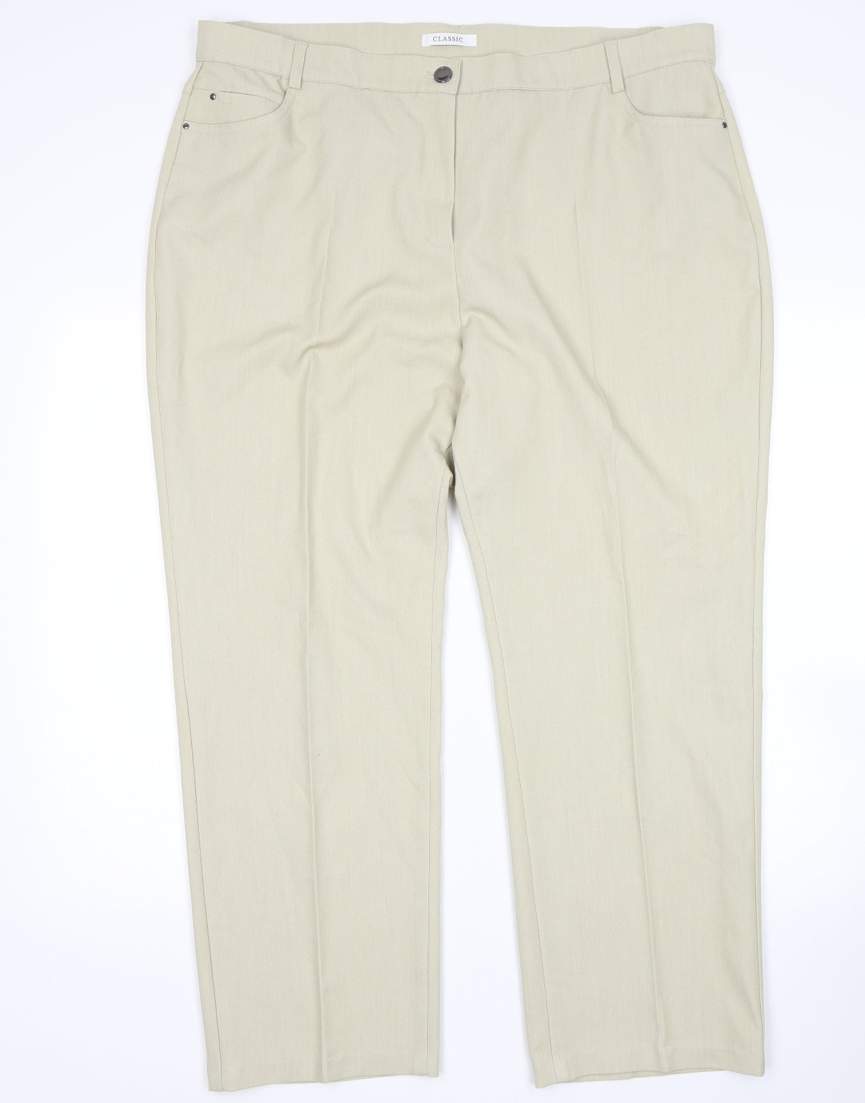M&S Womens Beige   Trousers  Size 20 L27 in