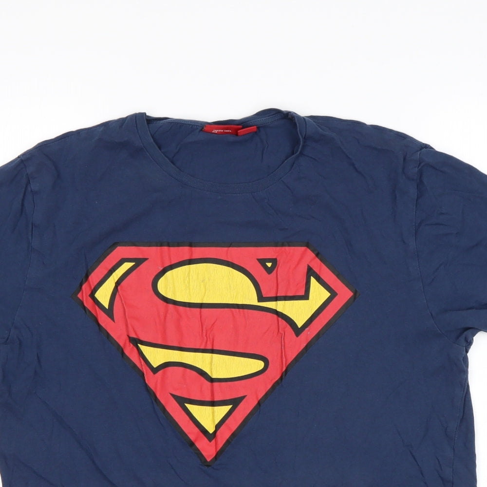 George Mens Blue    T-Shirt Size L  - Superman
