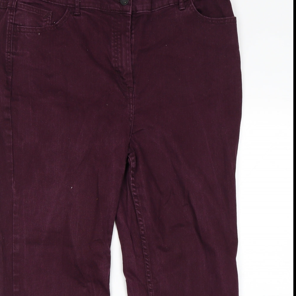 M&S Womens Purple   Straight Jeans Size 20 L26 in