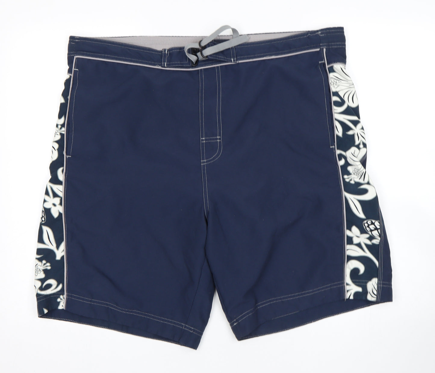 NEXT Mens Blue Floral  Sweat Shorts Size L - Swim Shorts