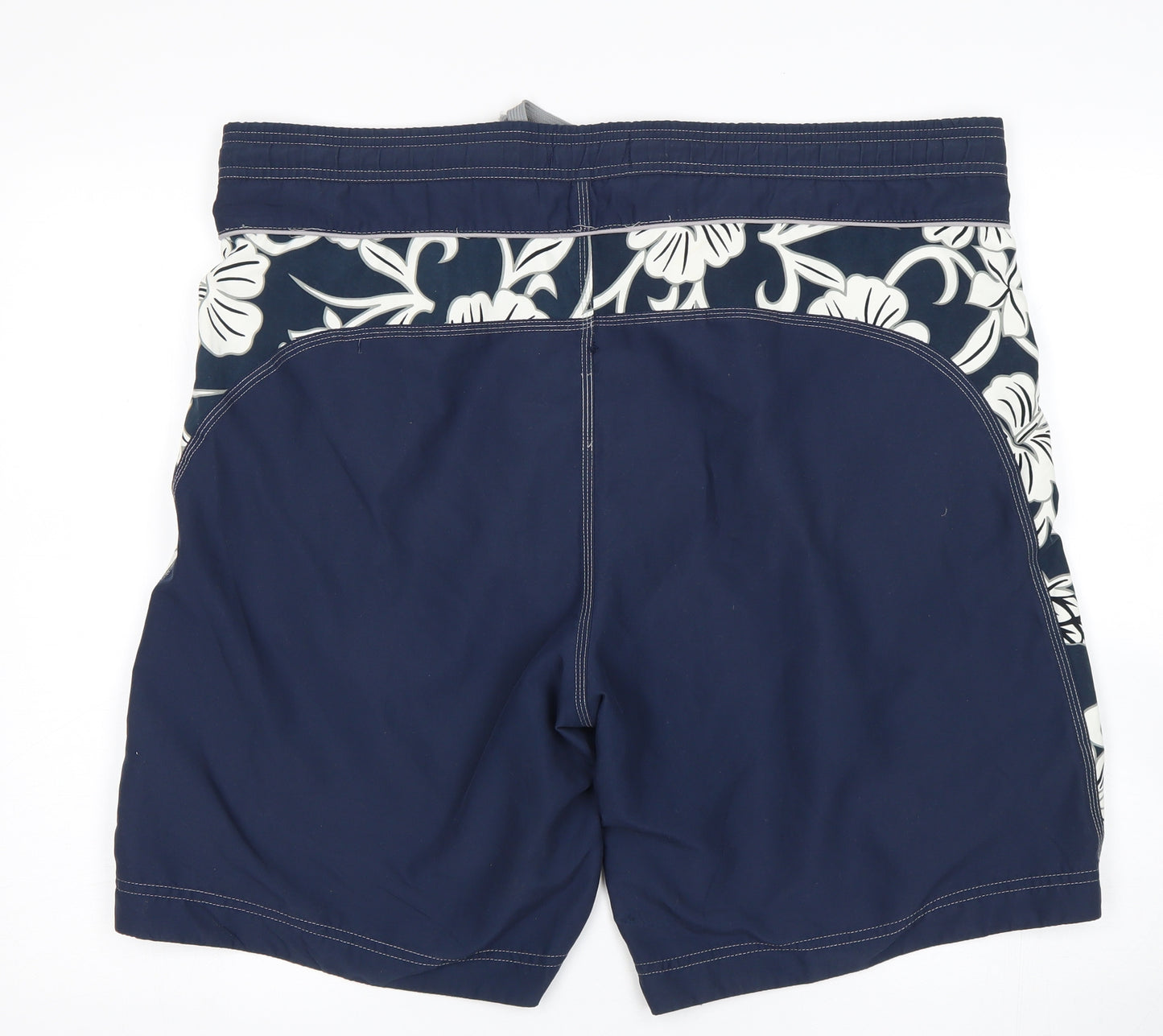 NEXT Mens Blue Floral  Sweat Shorts Size L - Swim Shorts
