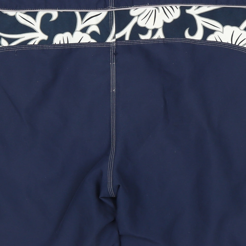 NEXT Mens Blue Floral  Sweat Shorts Size L - Swim Shorts