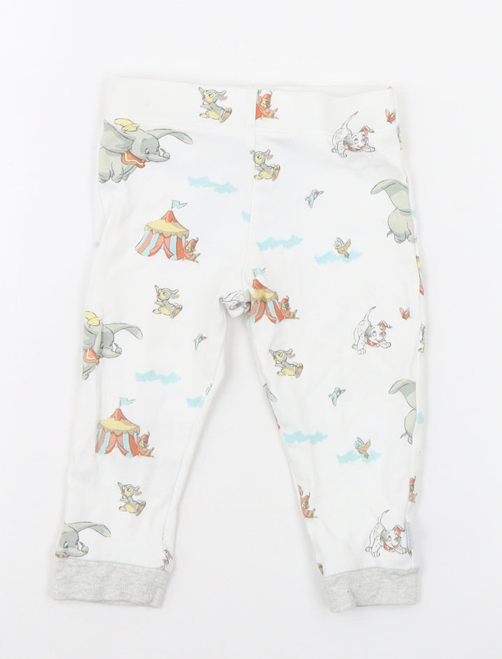 Disney Baby White Animal Print  Sweatpants Trousers Size 9-12 Months  - Disney