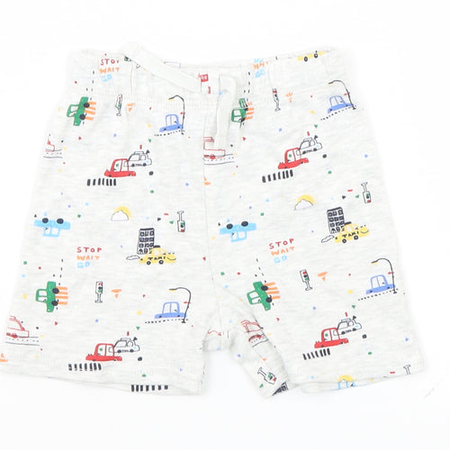 George Baby Grey Geometric  Cropped Leggings Size 9-12 Months  - Cars