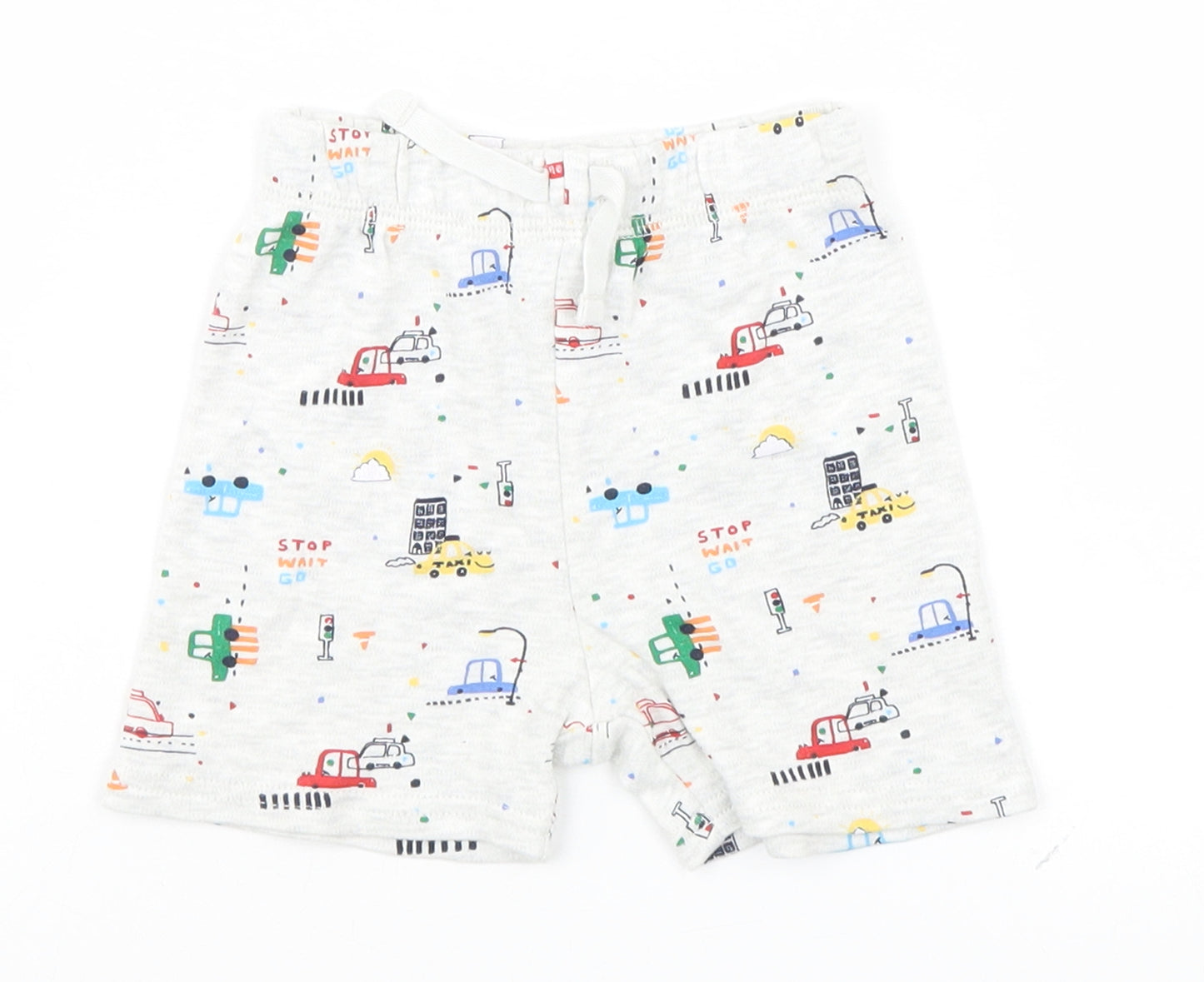 George Baby Grey Geometric  Cropped Leggings Size 9-12 Months  - Cars