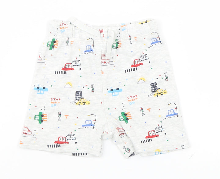 George Baby Grey Geometric  Cropped Leggings Size 9-12 Months  - Cars