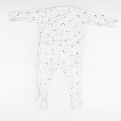 Nutmeg Baby White Animal Print  Babygrow One-Piece Size 9-12 Months  - Penguins