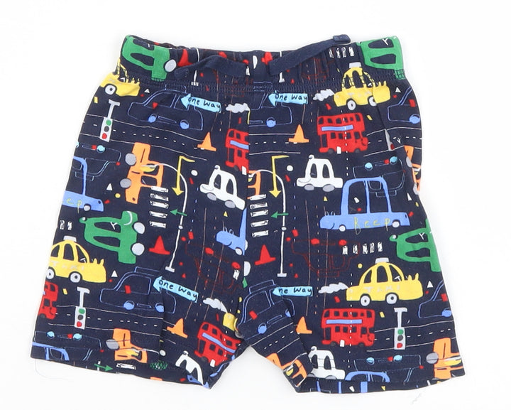 George Baby Blue Geometric Cropped Trousers Size 9-12 Months - Cars