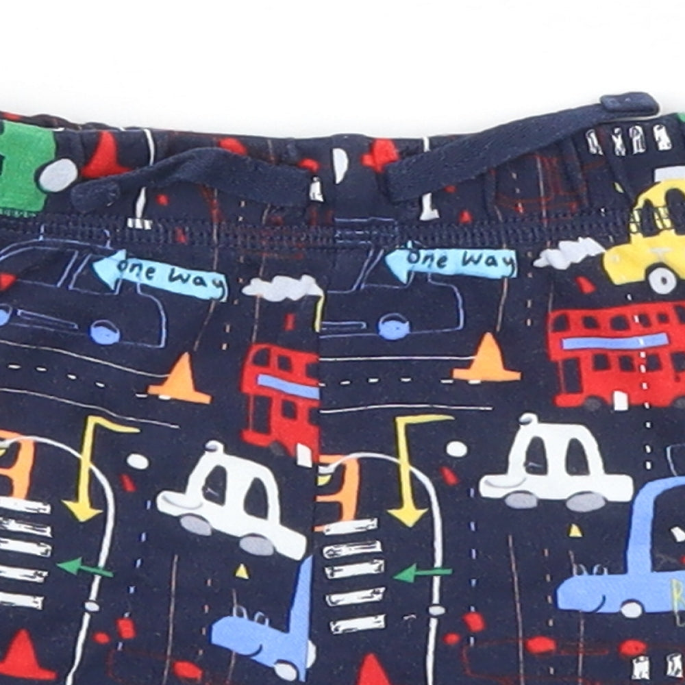 George Baby Blue Geometric  Cropped Trousers Size 9-12 Months  - Cars
