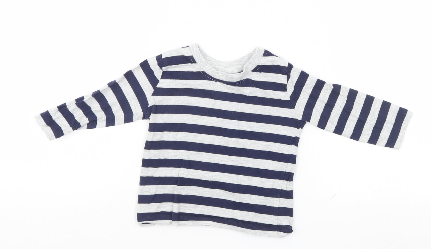 George Baby Blue Striped  Basic T-Shirt Size 9-12 Months