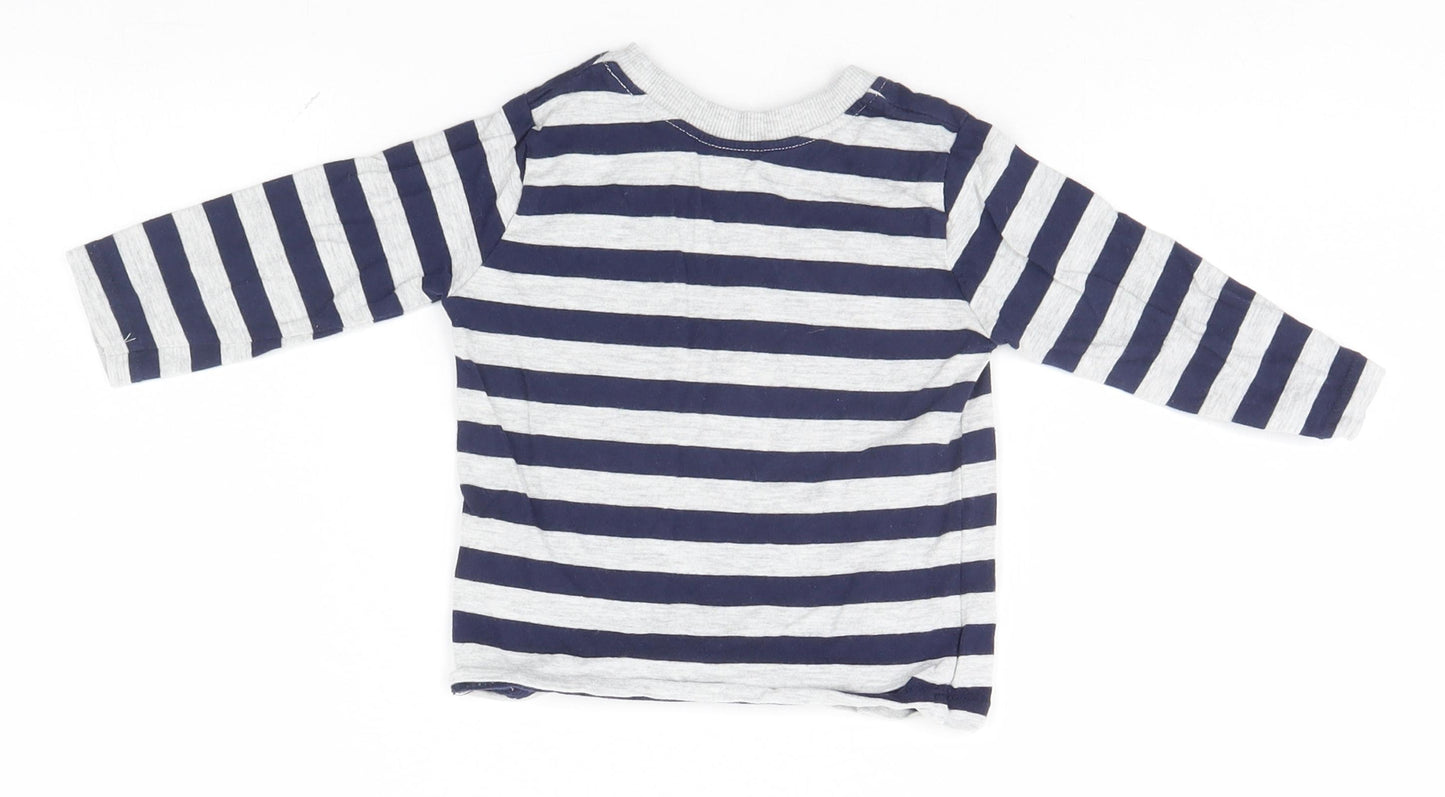 George Baby Blue Striped  Basic T-Shirt Size 9-12 Months