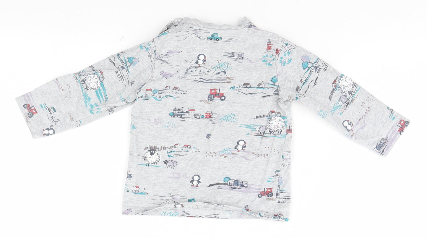 Nutmeg Baby Grey   Basic T-Shirt Size 9-12 Months  - Farms