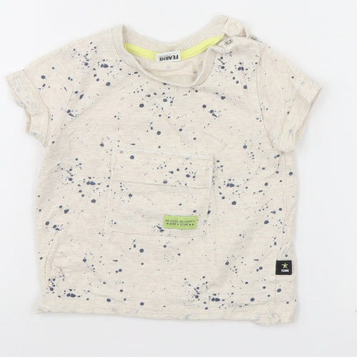 Mini Club Baby Grey Spotted  Basic T-Shirt Size 9-12 Months  - Be Cool Be Happy Be a Star