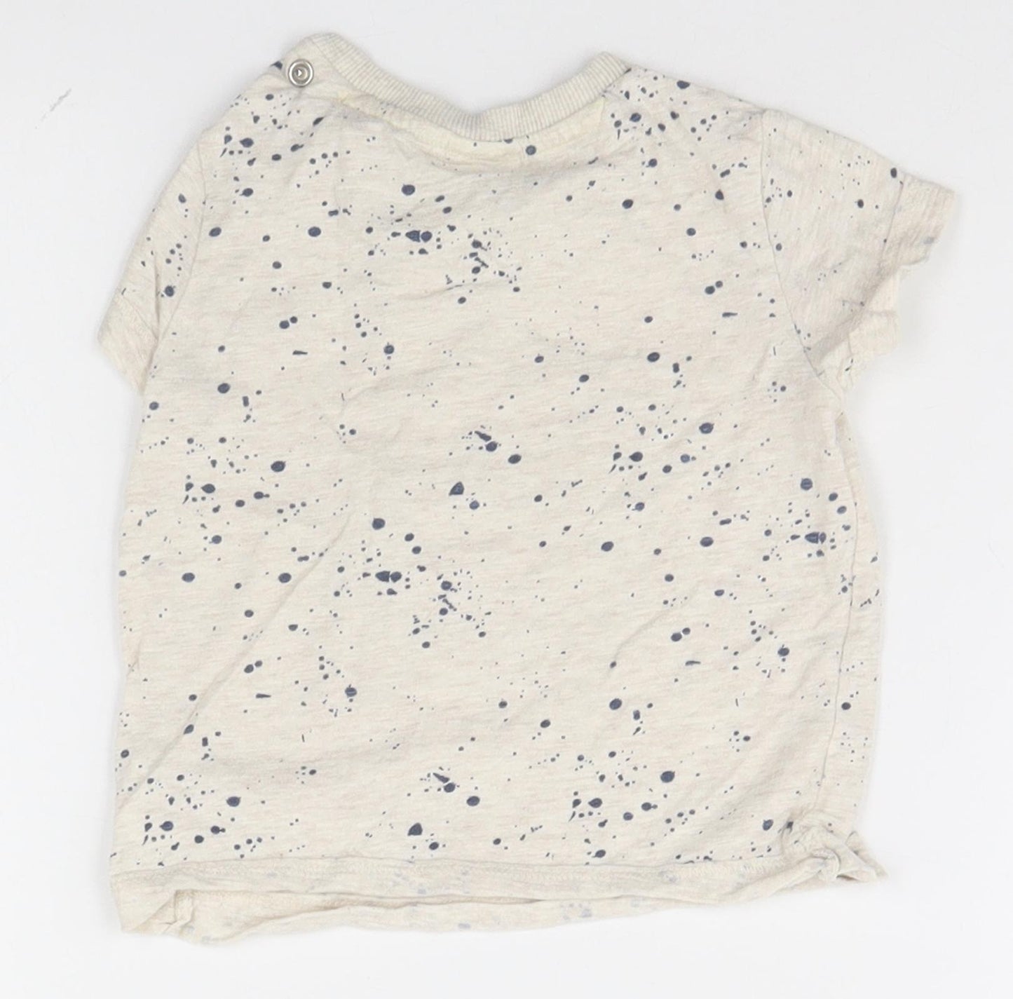 Mini Club Baby Grey Spotted  Basic T-Shirt Size 9-12 Months  - Be Cool Be Happy Be a Star