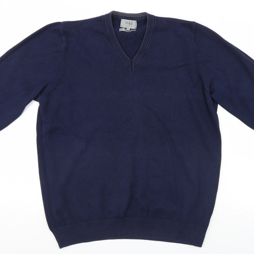 Marks and Spencer Mens Blue   Pullover Jumper Size L
