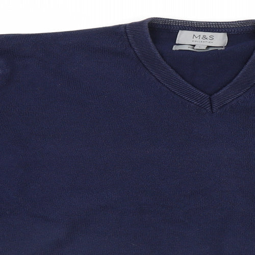 Marks and Spencer Mens Blue   Pullover Jumper Size L