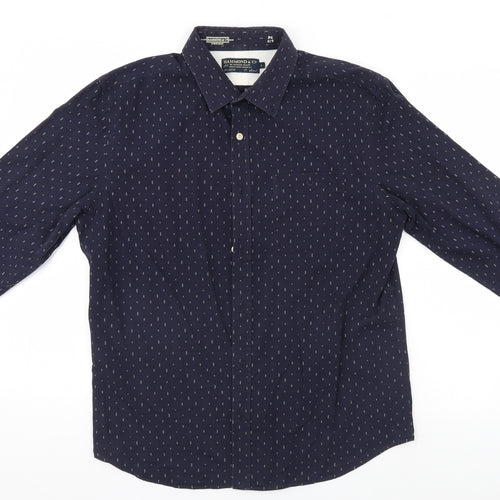 Debenhams Mens Blue Geometric   Button-Up Size L