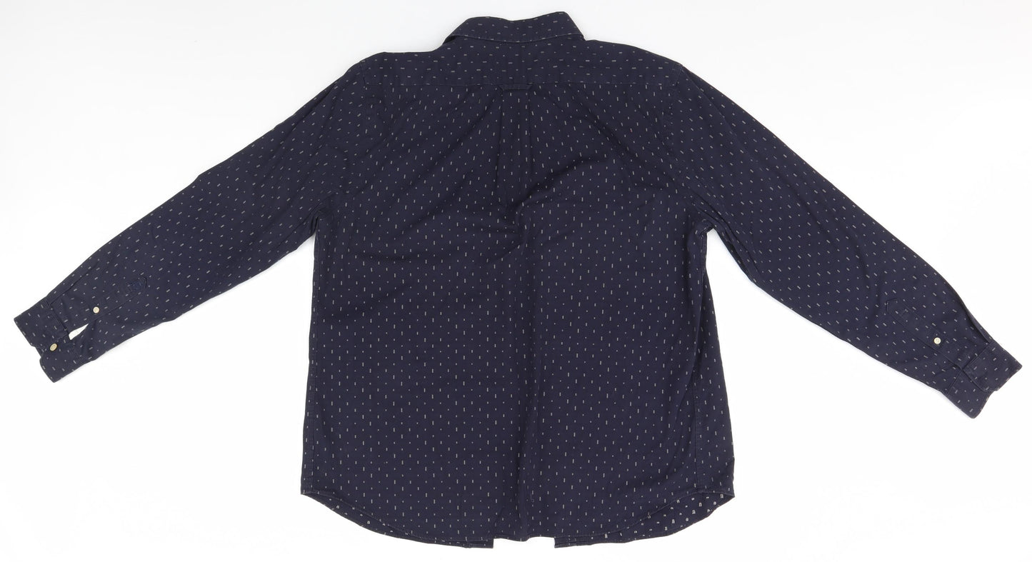 Debenhams Mens Blue Geometric   Button-Up Size L