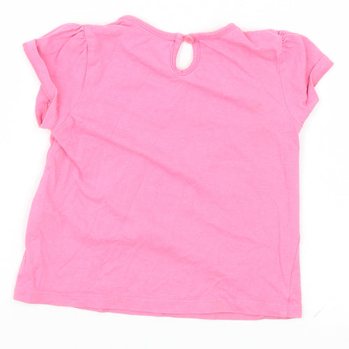 Preworn Boys Pink   Basic T-Shirt Size 12-18 Months  - Heart