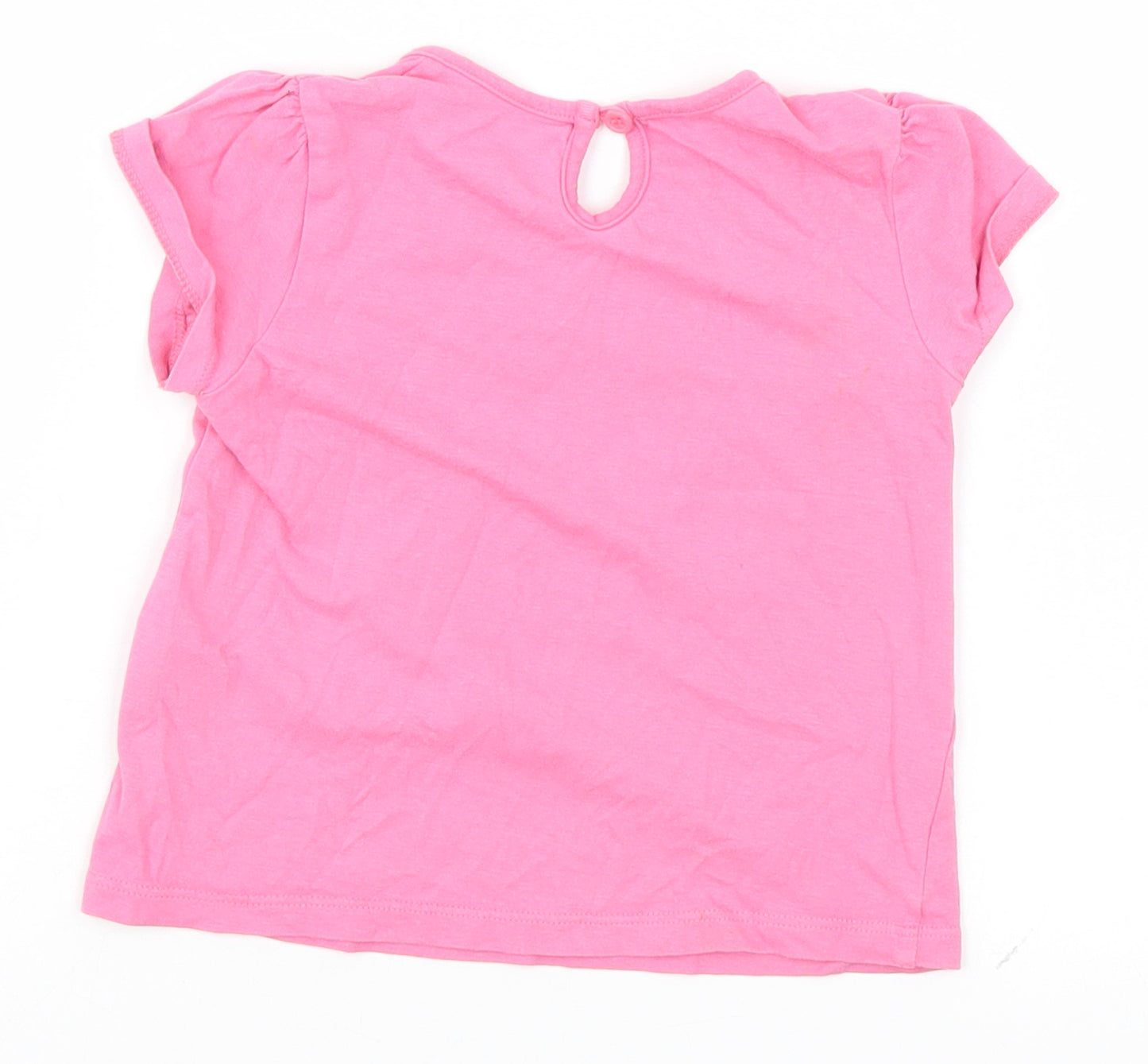 Preworn Boys Pink   Basic T-Shirt Size 12-18 Months  - Heart