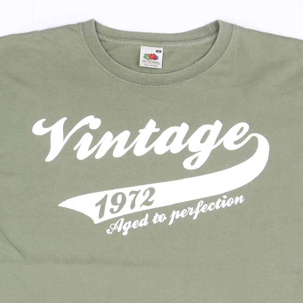 Fruit of the Loom Mens Green    T-Shirt Size M  - 1972