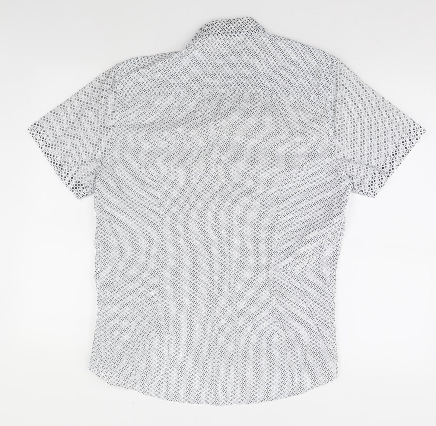 Burton Mens White Geometric   Button-Up Size M