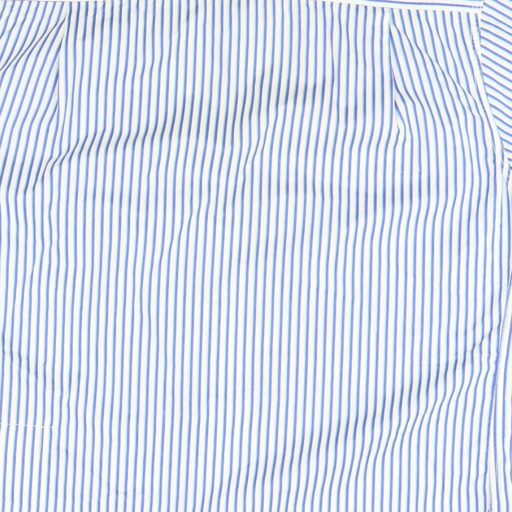 Duffer of St. George Mens Blue Striped   Button-Up Size M