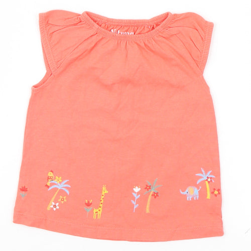 Nutmeg Baby Orange   Basic T-Shirt Size 6-9 Months  - Animals