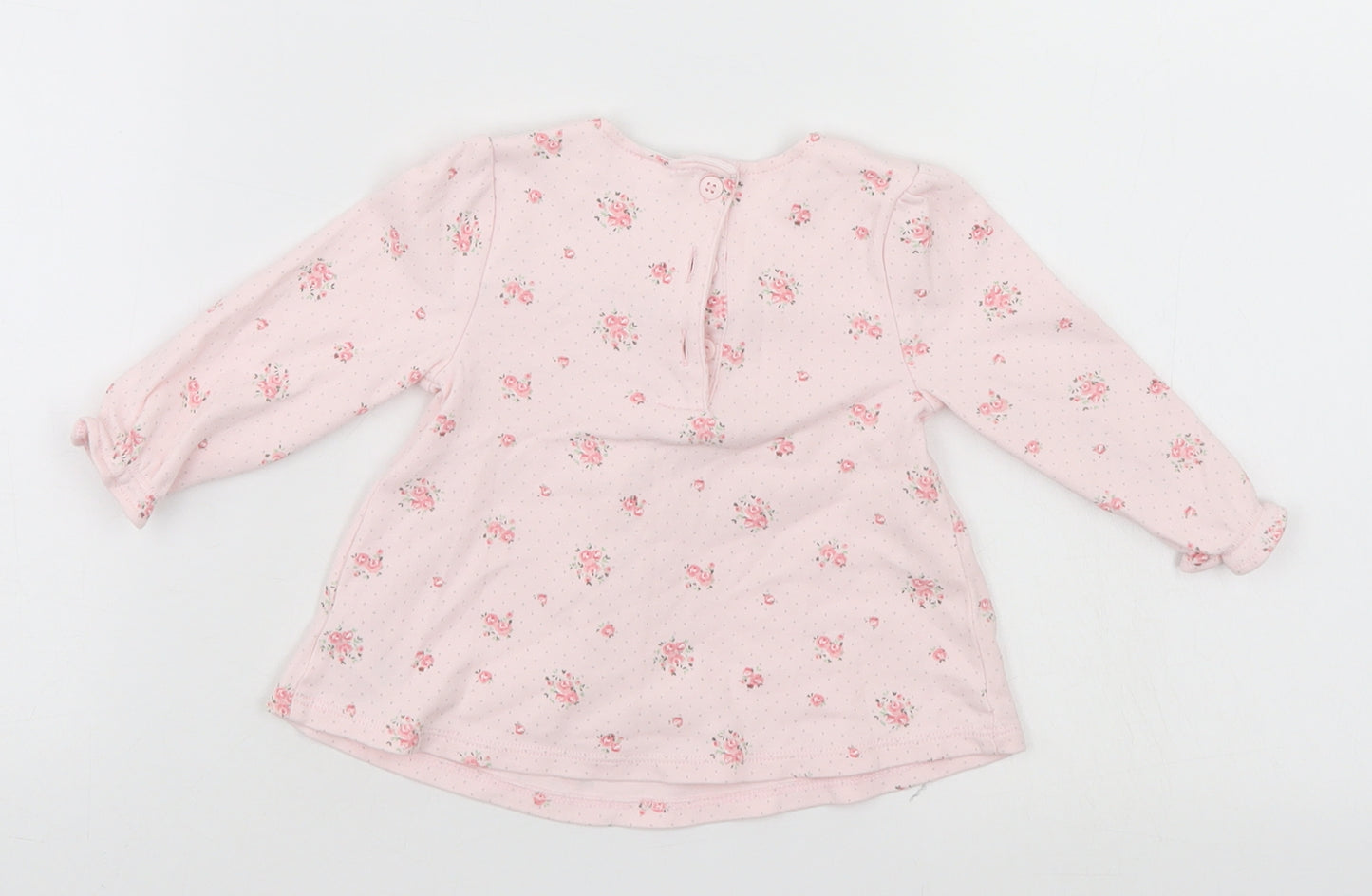 Mini Club Girls Pink Floral  Basic Dress Shirt Size 6-9 Months
