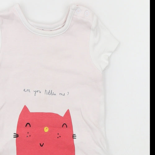 Mothercare Baby White   Babygrow One-Piece Size 6-9 Months  - Are you Kitten Me?