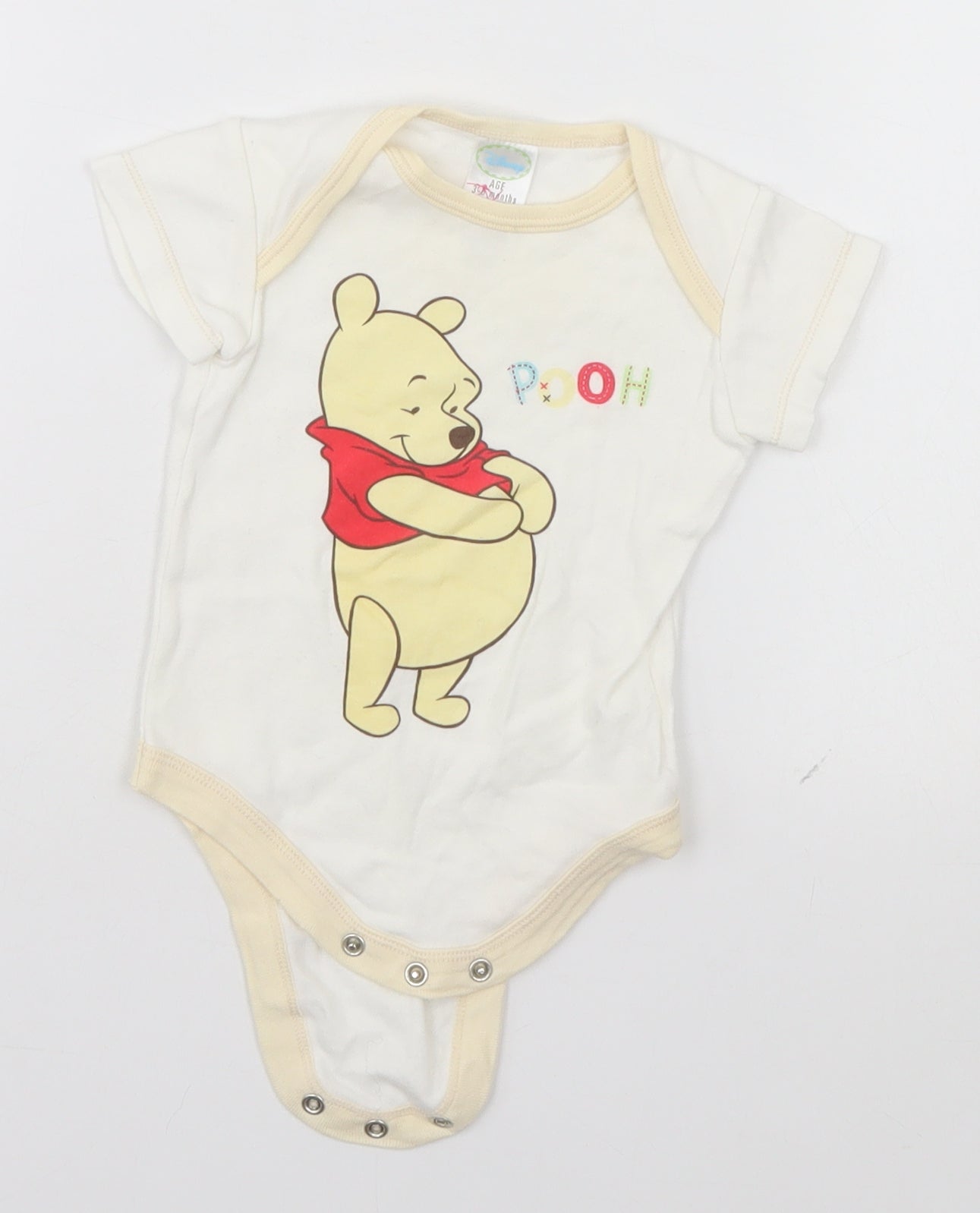 Disney Baby White   Babygrow One-Piece Size 3-6 Months  - Winnie the Pooh, Disney