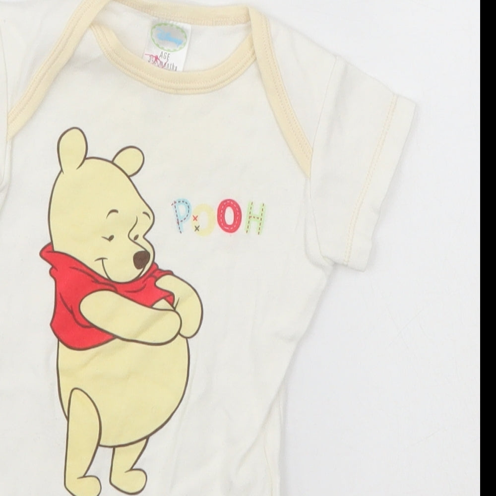 Disney Baby White   Babygrow One-Piece Size 3-6 Months  - Winnie the Pooh, Disney