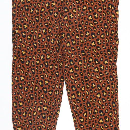 Primark Womens Orange Animal Print  Sweatpants Trousers Size 8 L26 in
