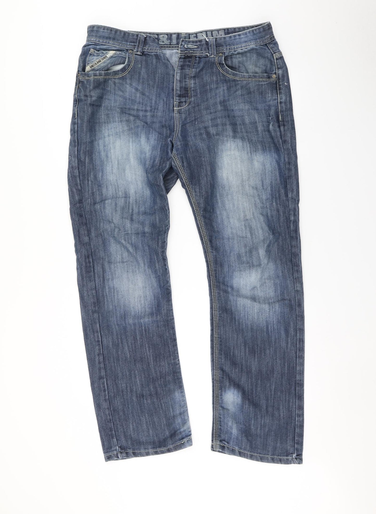 Smith & Jones Mens Blue   Straight Jeans Size 36 in L32 in