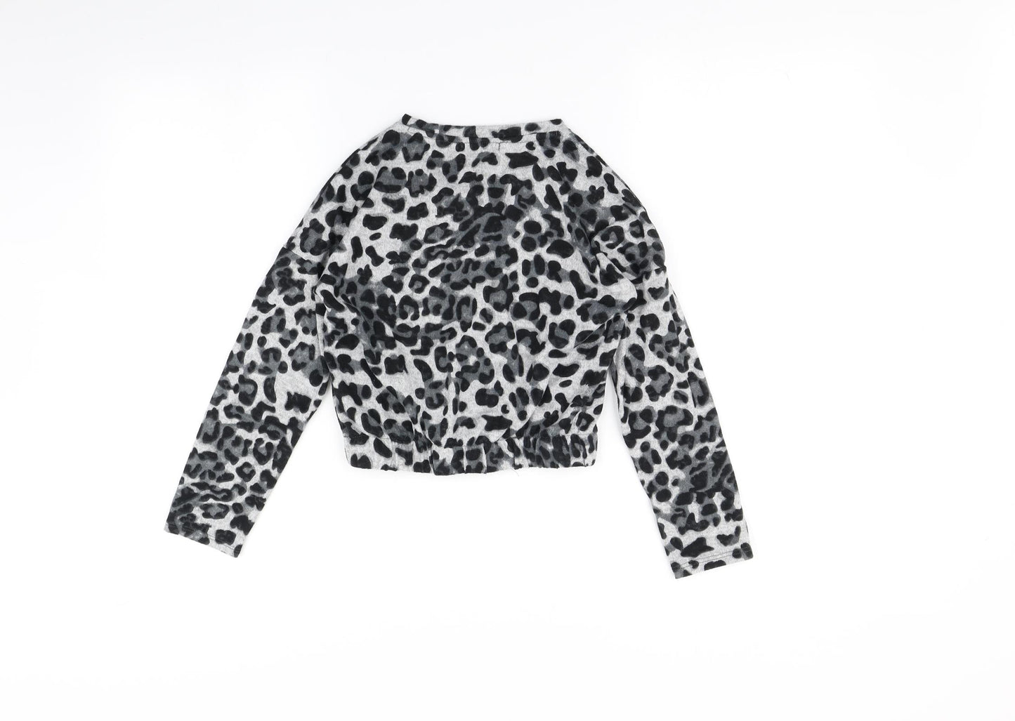 Primark Girls Grey Animal Print  Pullover Jumper Size 8-9 Years